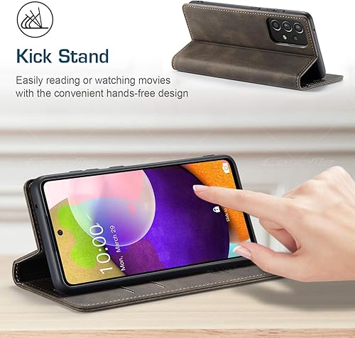 Miniatura 5 de Samsung Galaxy A52 5GA52s 5G - Funda tipo cartera para Samsung Galaxy A52 5G con tarjetero bloqueo RFID atril magnético, funda de cuero con tapa