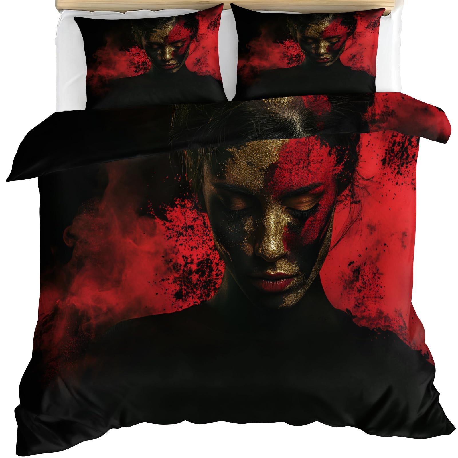 Sexy Women Bedding Set Super King Size 3 Piece, Fitness Women Duvet Cover Set, Western Girls Comforter Cover and 2 Pillow Sham with Zipper Closure 260 x 220cm