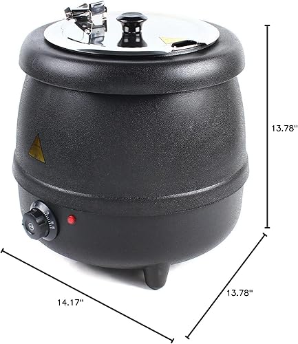 Miniatura 10 de Calentador de sopa eléctrico comercial de 110 V 400 W con tapa y olla desmontable de acero inoxidable para restaurante y familia grande