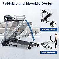 Vista 6 de 15% Auto Incline Treadmill with Bluetooth Speaker, 20" Wide 3.5HP Folding Electric Treadmill with LCD Display Easy Assembly Running Walking Exercise