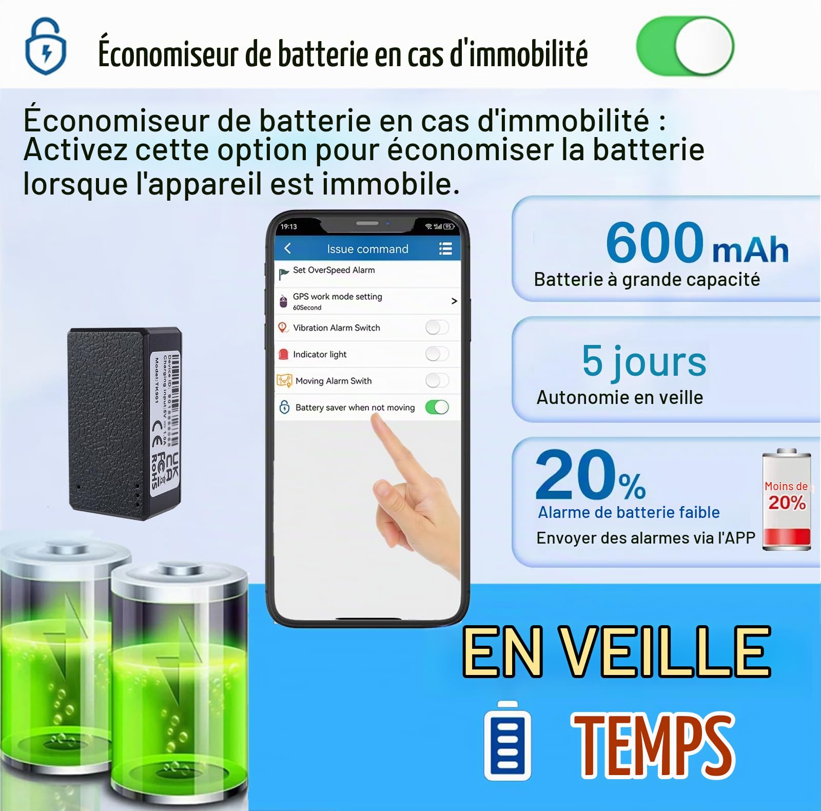 Traceur GPS 4G Mini Avec Micro Pour Voiture Moto Vélo Enfant - Temps Réel, Historique de Suivi 6 Mois, Imperméable, Montage Magnétique, Alarme Mobile, APP Gratuite TK901