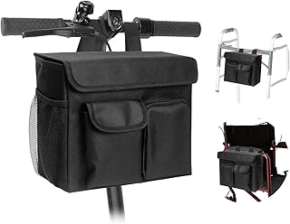 Boczif Tasche für Elektro-Scooter, Organizer-Tasche für Elektromobile, Scooter-Korbtasche mit 35,6 cm Laptop-Tasche und Getränkehaltern für Rollstuhl und Rollator