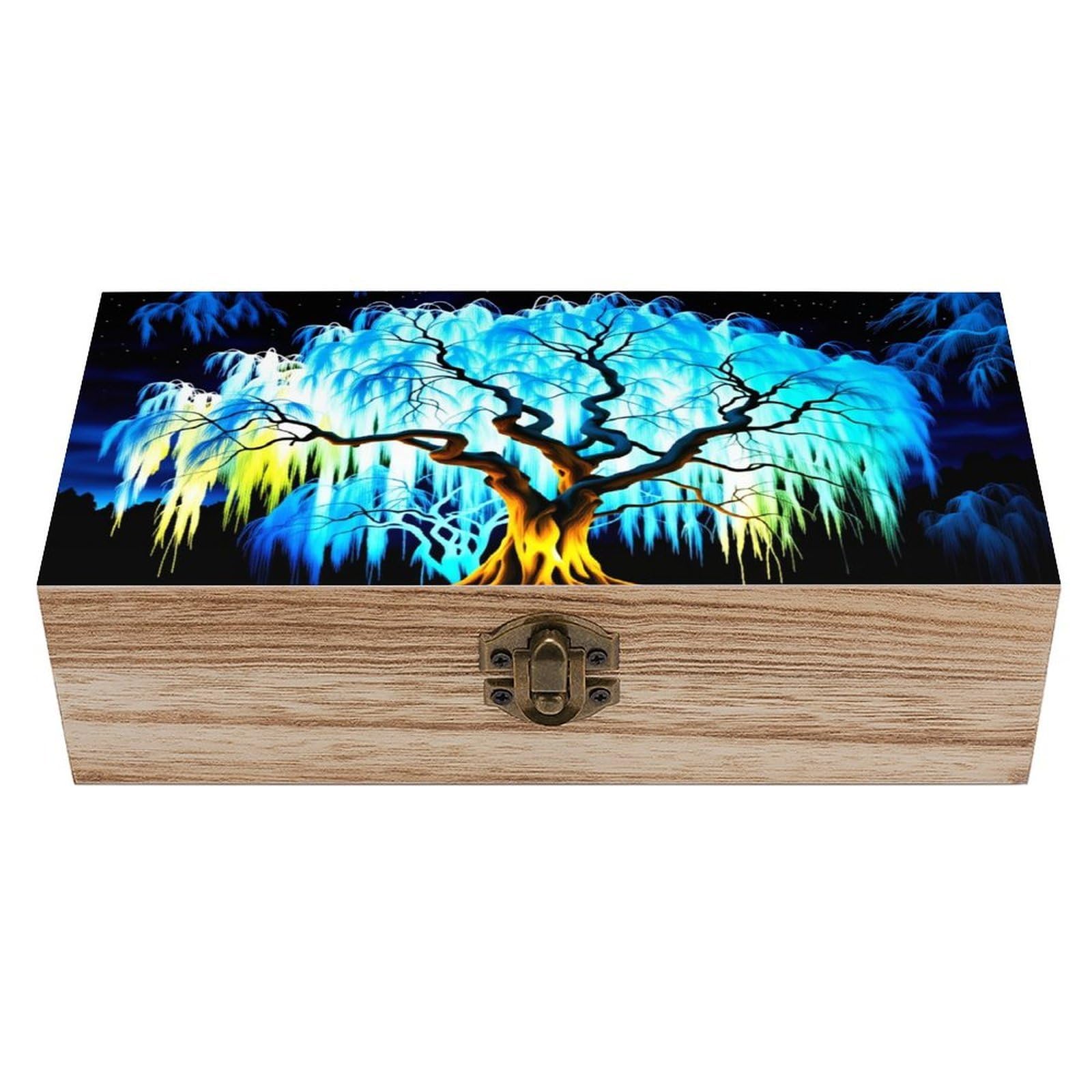 asbwuo Magical Tree Vintage Wooden Keepsake Box