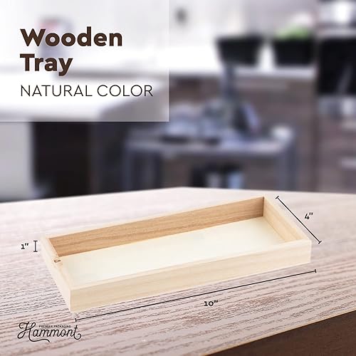 Miniatura 5 de Hammont Bandeja de bambú para servir de cocina, bandejas de madera ecológicas para carne, verduras, queso y charcutería, paquete de 4 bandejas para