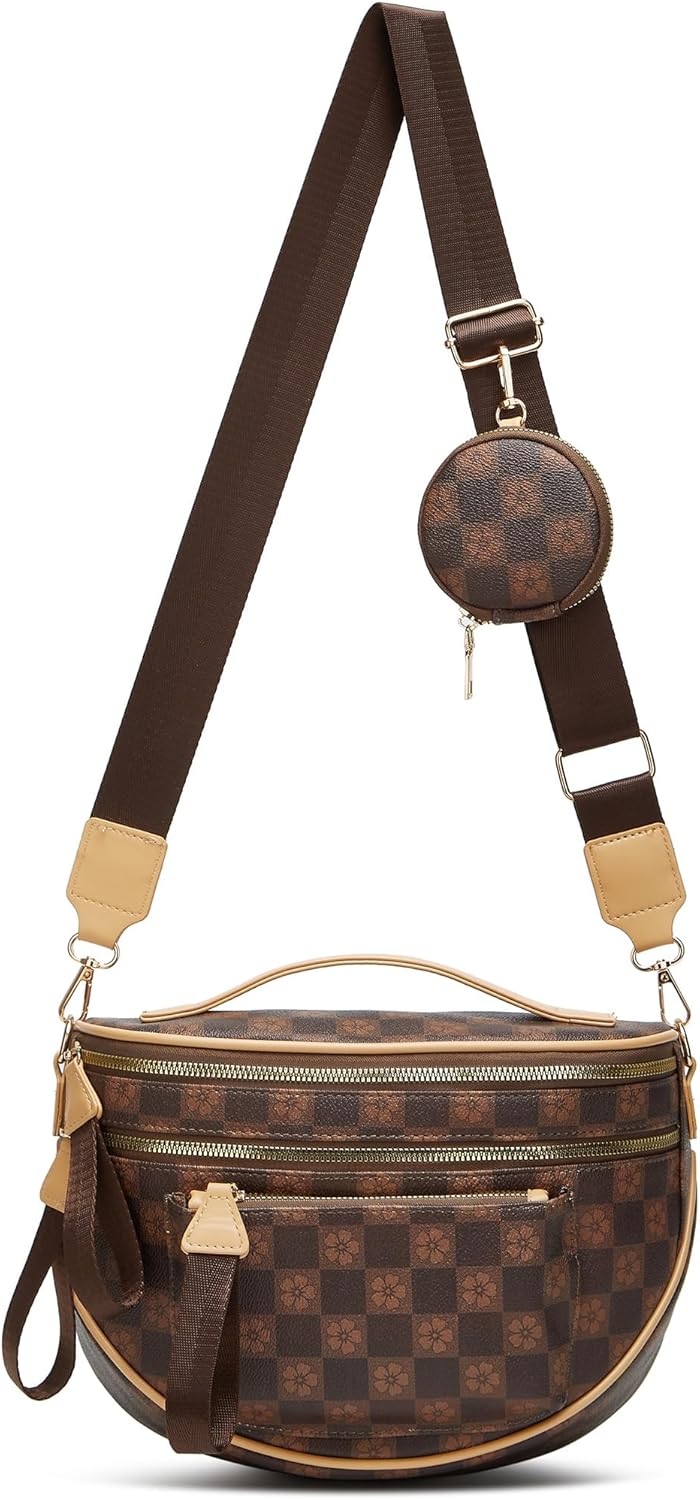 Crossbody Purse for Women Small Crossbody Bags Trendy Vegan Leather with Adjustable Shoulder Straps Gift for Mother Wife Mom