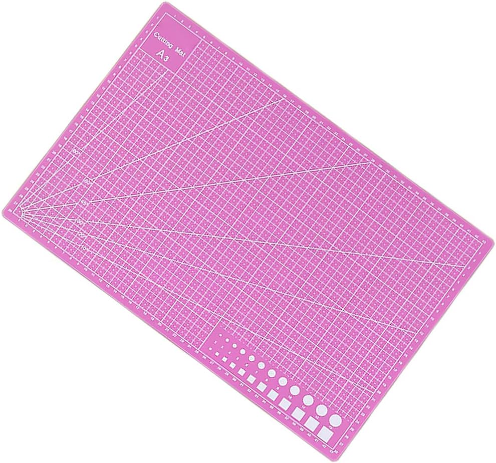 Self Healing PVC Cutting Mat, Gridded Rotary Cutting Board, Sturdy Craft Cutting Mat, Single Sided, A5, Pink