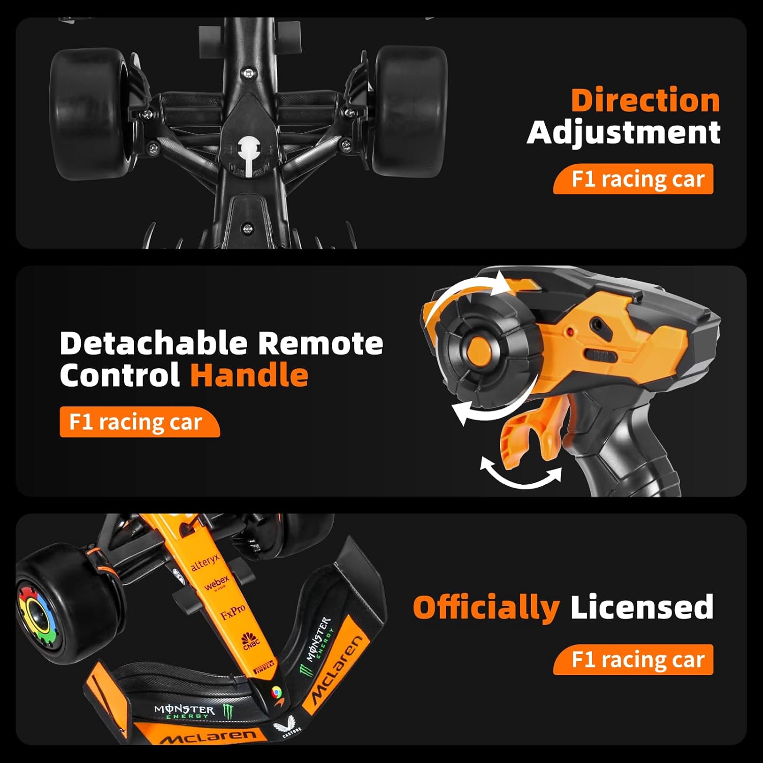 MIEBELY Authentic Licensed 1/14 McLaren F1 Remote Control Car – Formula 1 Collection RC car Series for Kids and Adults - 2.4GHz Racing Hobby Car Model Ideal Gifts for Adults Kids Boys Girls