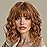 AISI HAIR Synthetic Wavy Curly Bob Wig with Bangs Cooper Blonde Short Wavy Hair for Women Synthetic Heat Resistant Bob Wigs