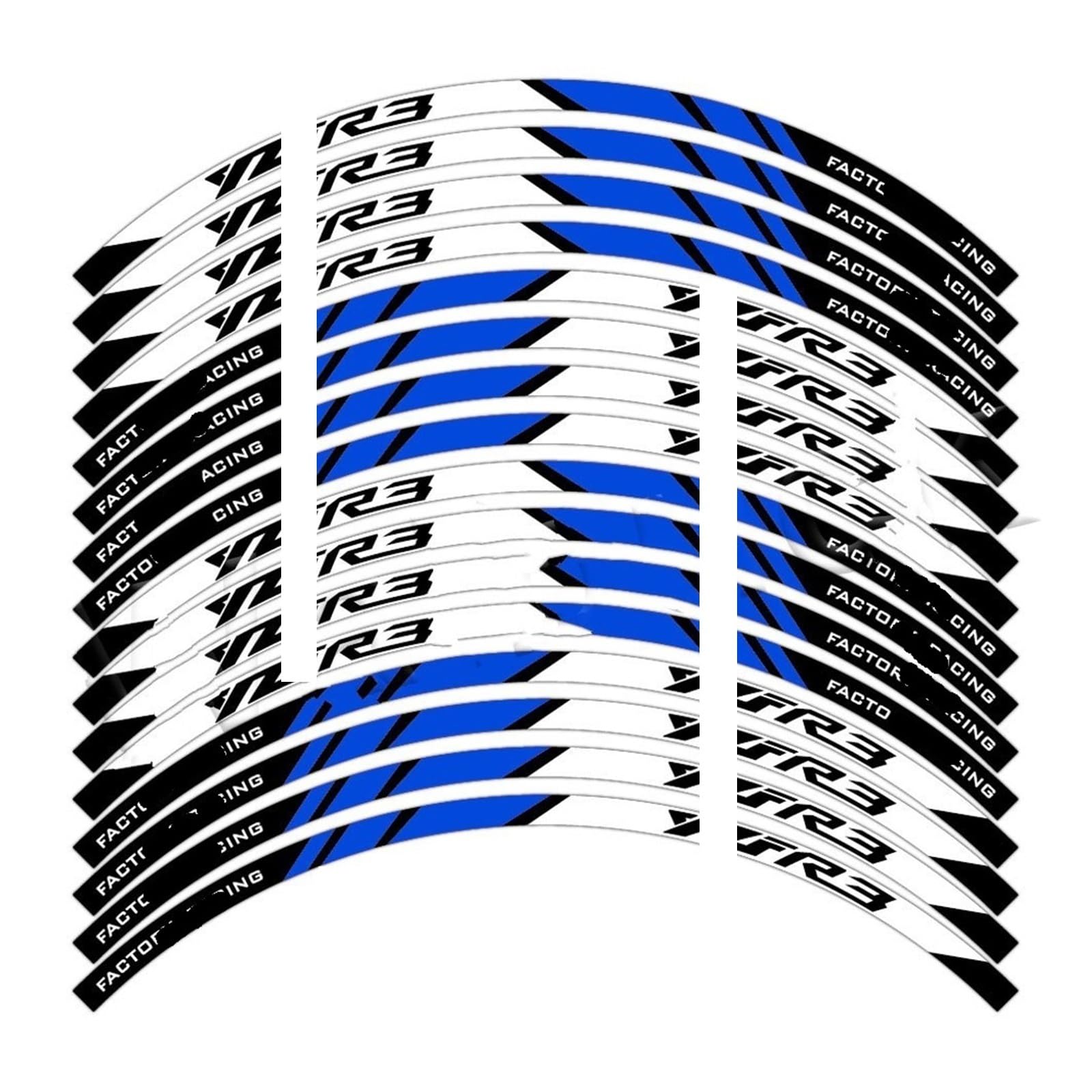 Autocollant pour roue de moto étanche bleu contre manque visibilité