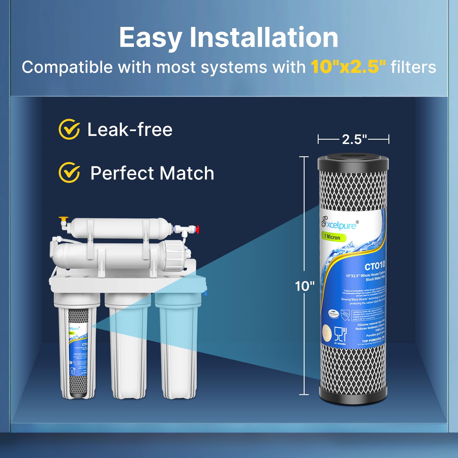 EXCELPURE Whole House Water Filter - 4 Pack -6