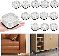 Vista 38 de shouwuhho Paquete de 16 Elevadores de Muebles Ajustables Elevadores de Cama de Servicio Pesado Elevan Altura 1", Elevadores de Cama Cuadrados Negro