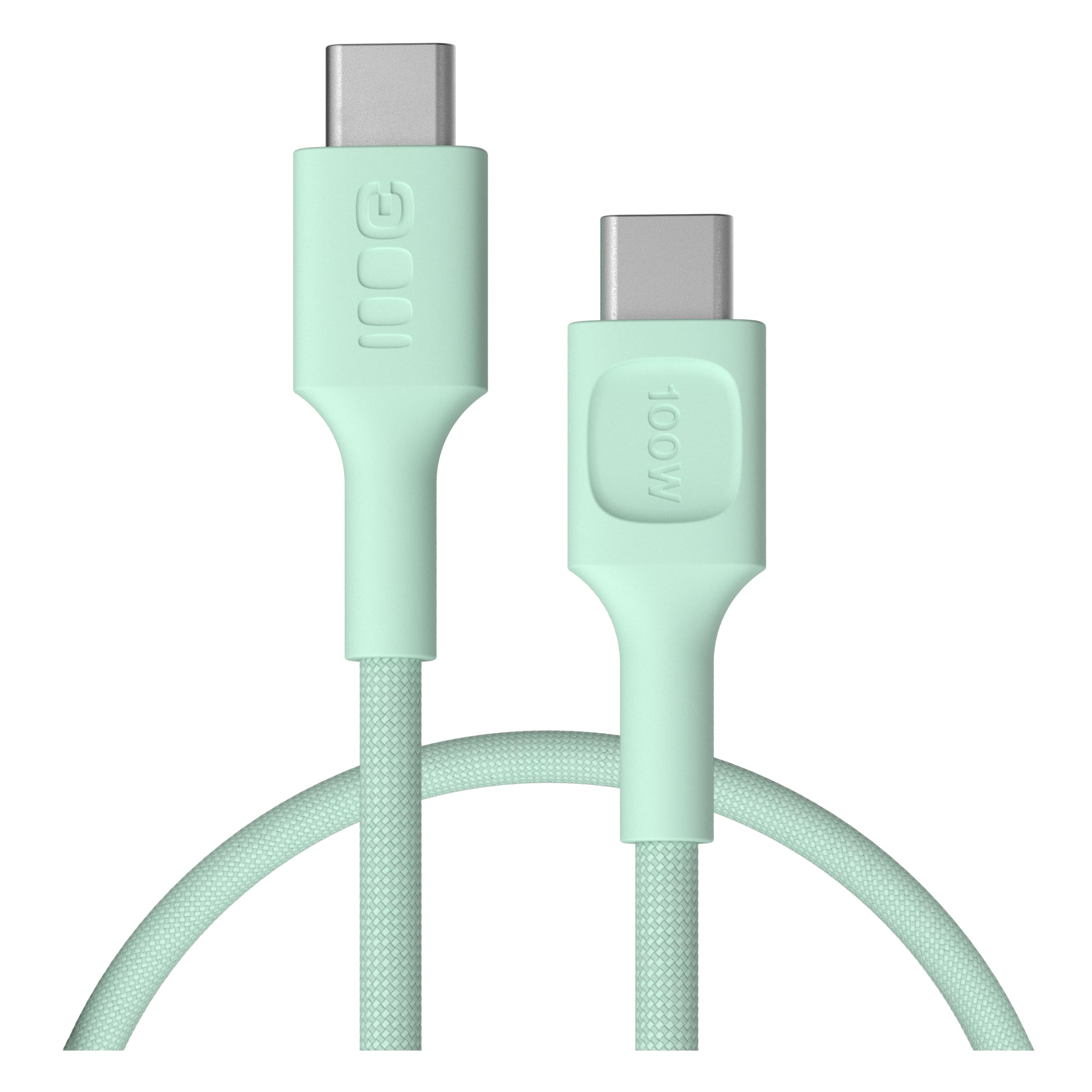 Green Cell PowerFlex USB-C Kabel 100W - Kurzes Ladekabel Für Powerbank, IPhone & MacBook (30cm, Minze)