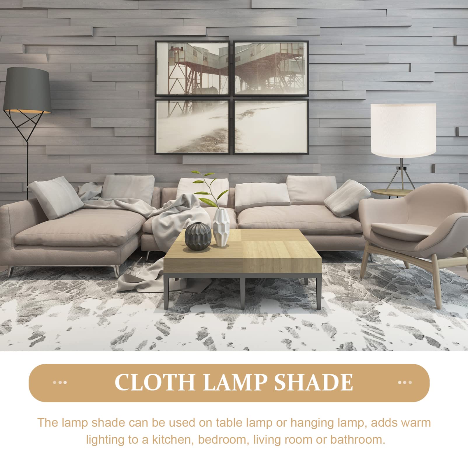 SHERCHPRY 2pezzi Paralumi Tessuto Per Lampade Da Tavolo e Sospensione Da Illuminazione Decorativa Per Camera Letto Soggiorno Ufficio e Cucina