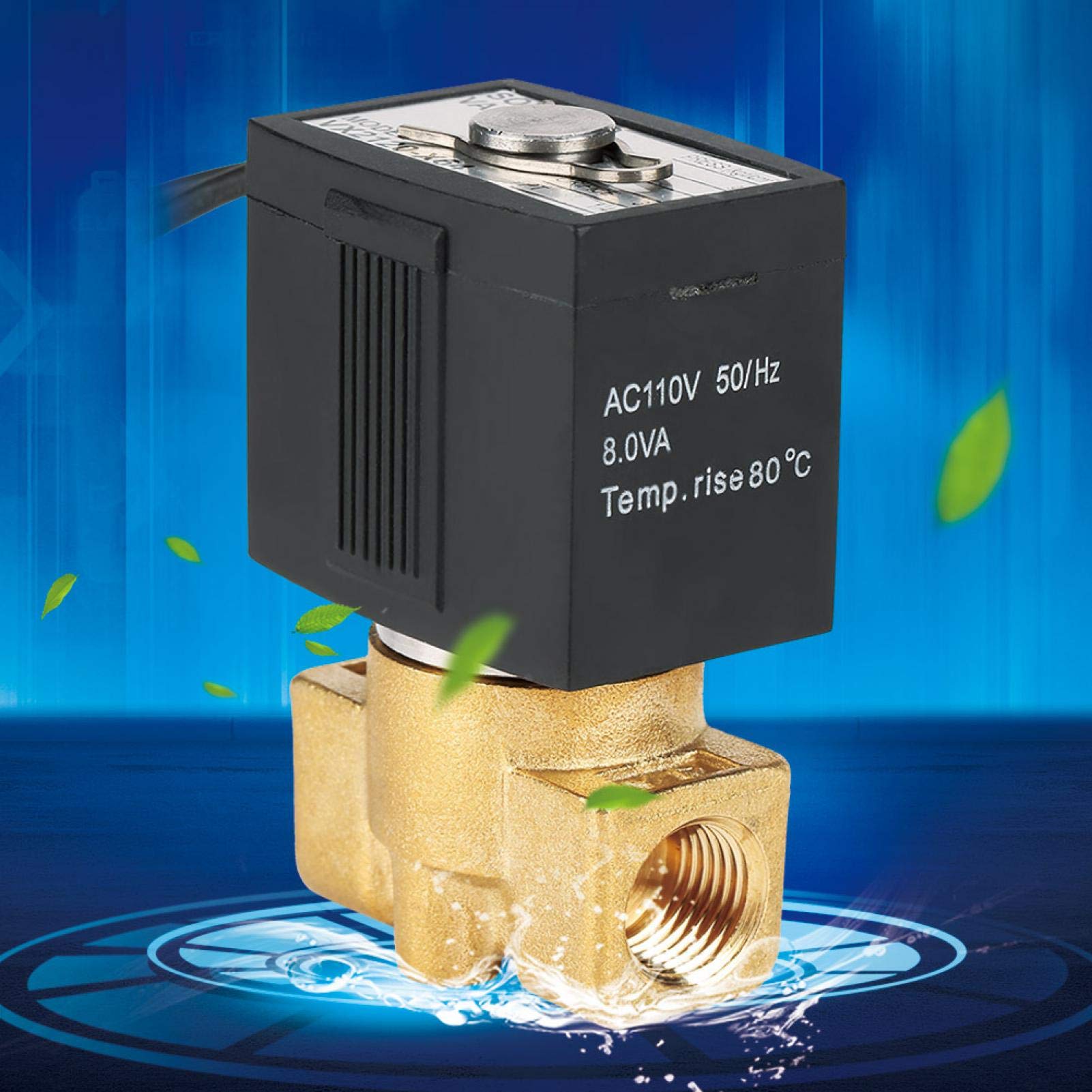 Válvula solenoide de 110 V CA, válvula solenoide eléctrica normalmente cerrada de acción directa de 2 vías G1/4