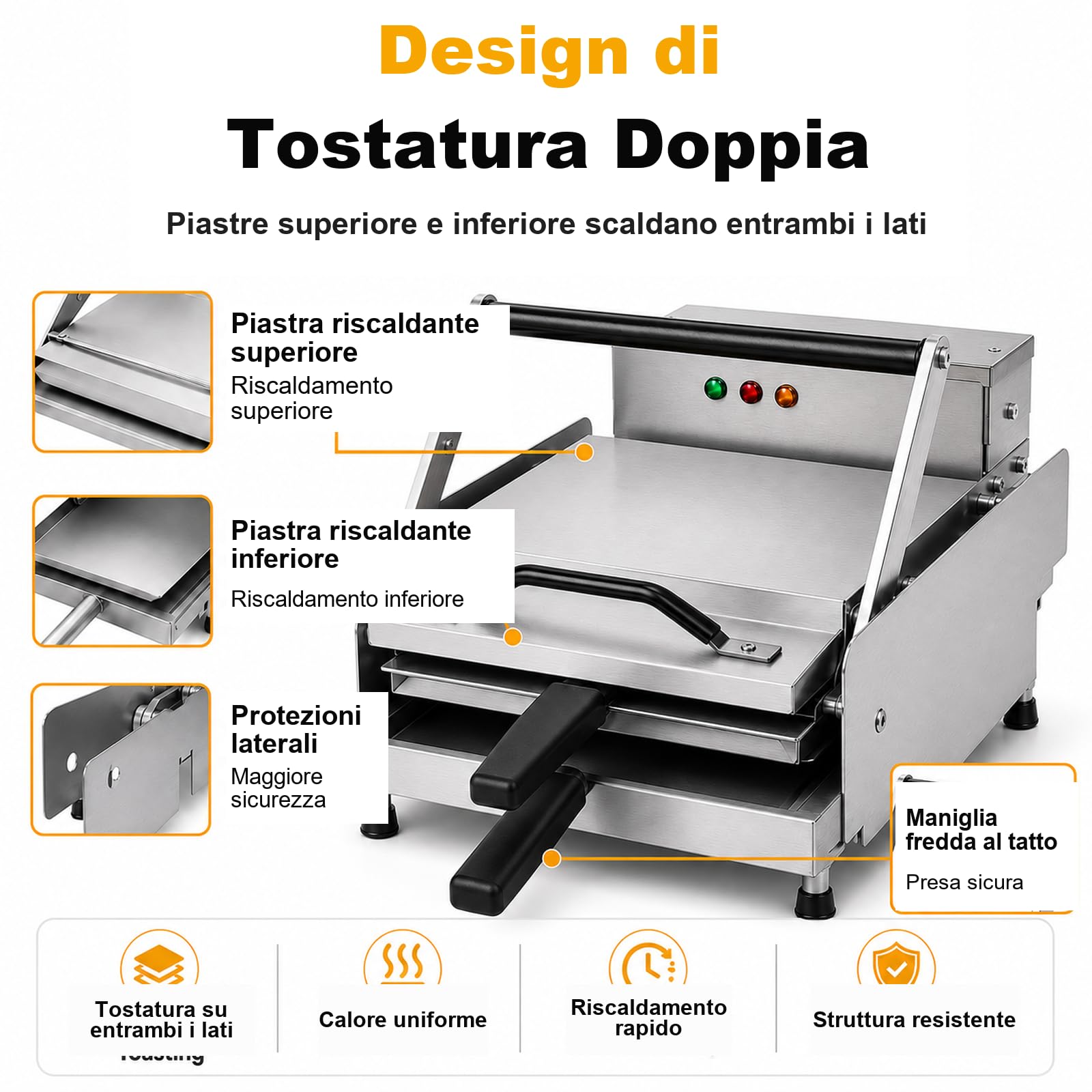 Tostapane Industriale per Pane da Hamburger, 360 Pezzi/ora | Tosta 6 panini per ciclo in circa 40 secondi, fino a 360 pezzi/ora.