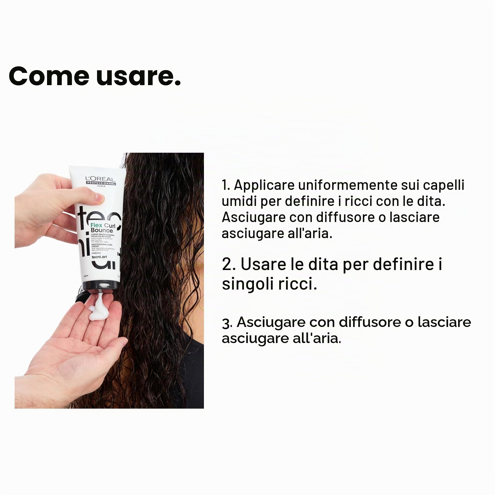 L'Oréal Professionnel crema styling per ricci definiti, con fibre reshapern per una forma flessibile senza incollare, Tecni.Art Flex Curl Bounce, 200 ml