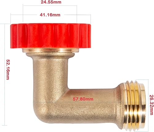 Miniatura 6 de Protector de manguera de latón sin plomo de 90 grados, adaptador de conexión giratoria rápida de 90, conector de rosca de tamaño de rosca de 34