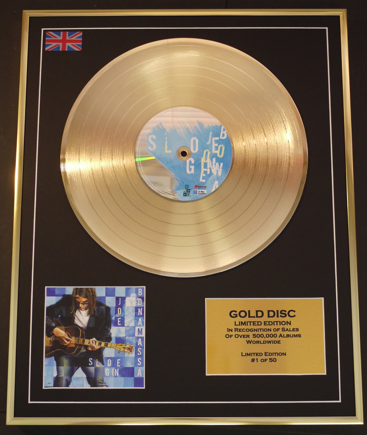 Joe Bonamassa/Ltd. Edition CD GOLD DISC/RECORD/SLOEGIN