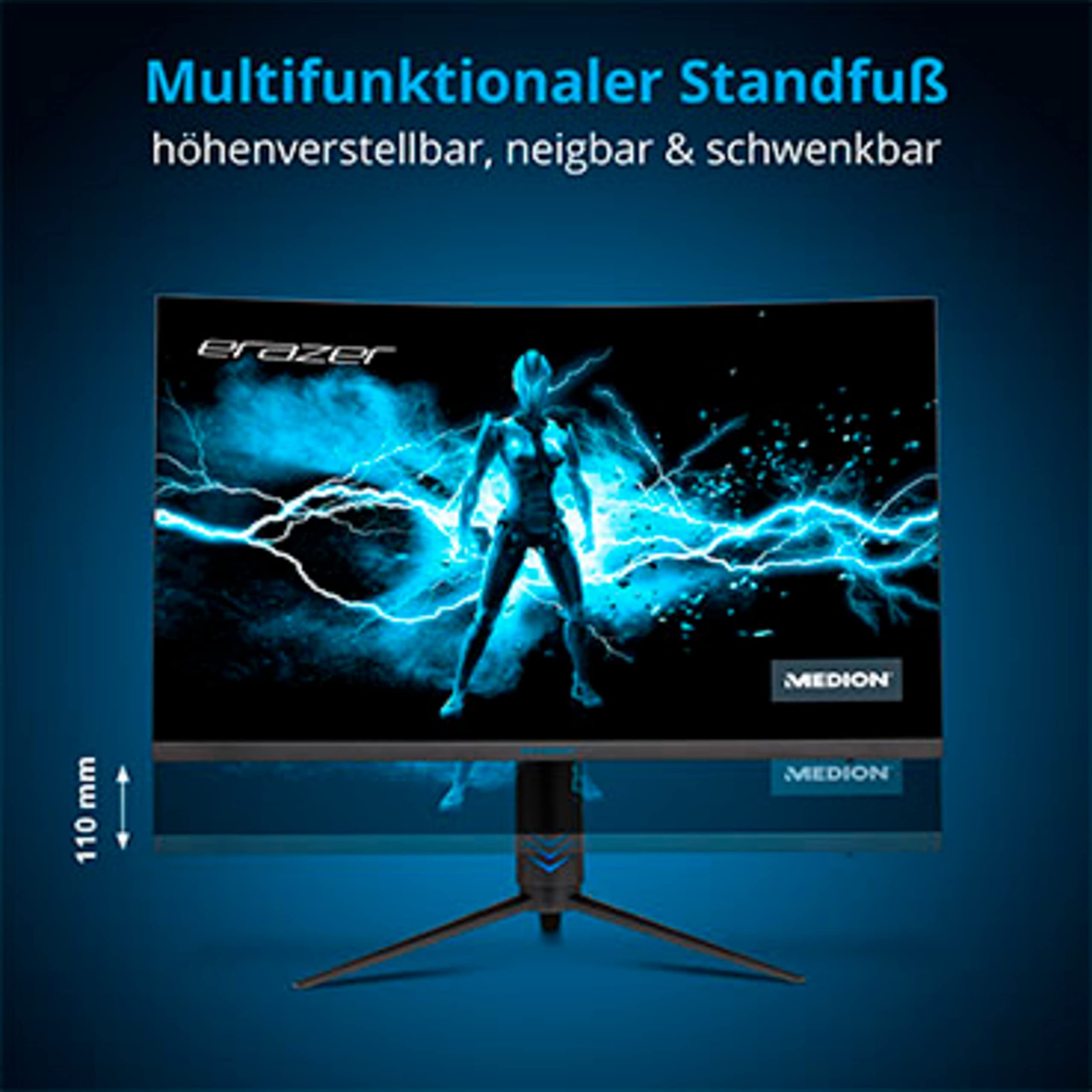 ERAZER MEDION Spectator X20 (MD 22093) 80 cm (32 Zoll) Full HD Widescreen Curved Gaming Monitor (165Hz, 1080p, Adaptive Sync, 16:9, 1ms, HDMI, Display Port, MD22093)