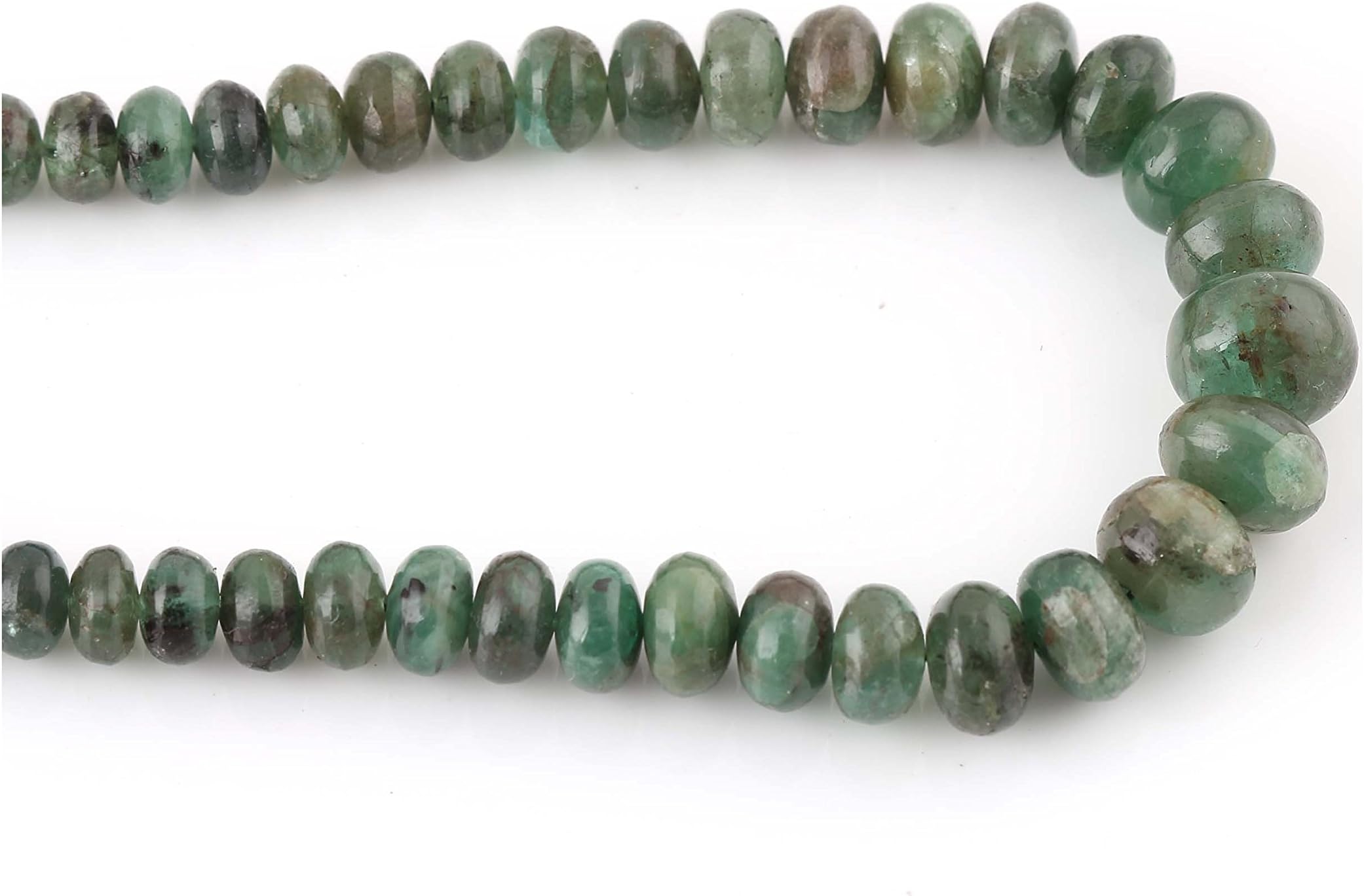 K B NARNOLISON Natural Colombian Emerald jaap Mala Misbaha Beads Tasbeeh Prayer Beads 33 Pieces