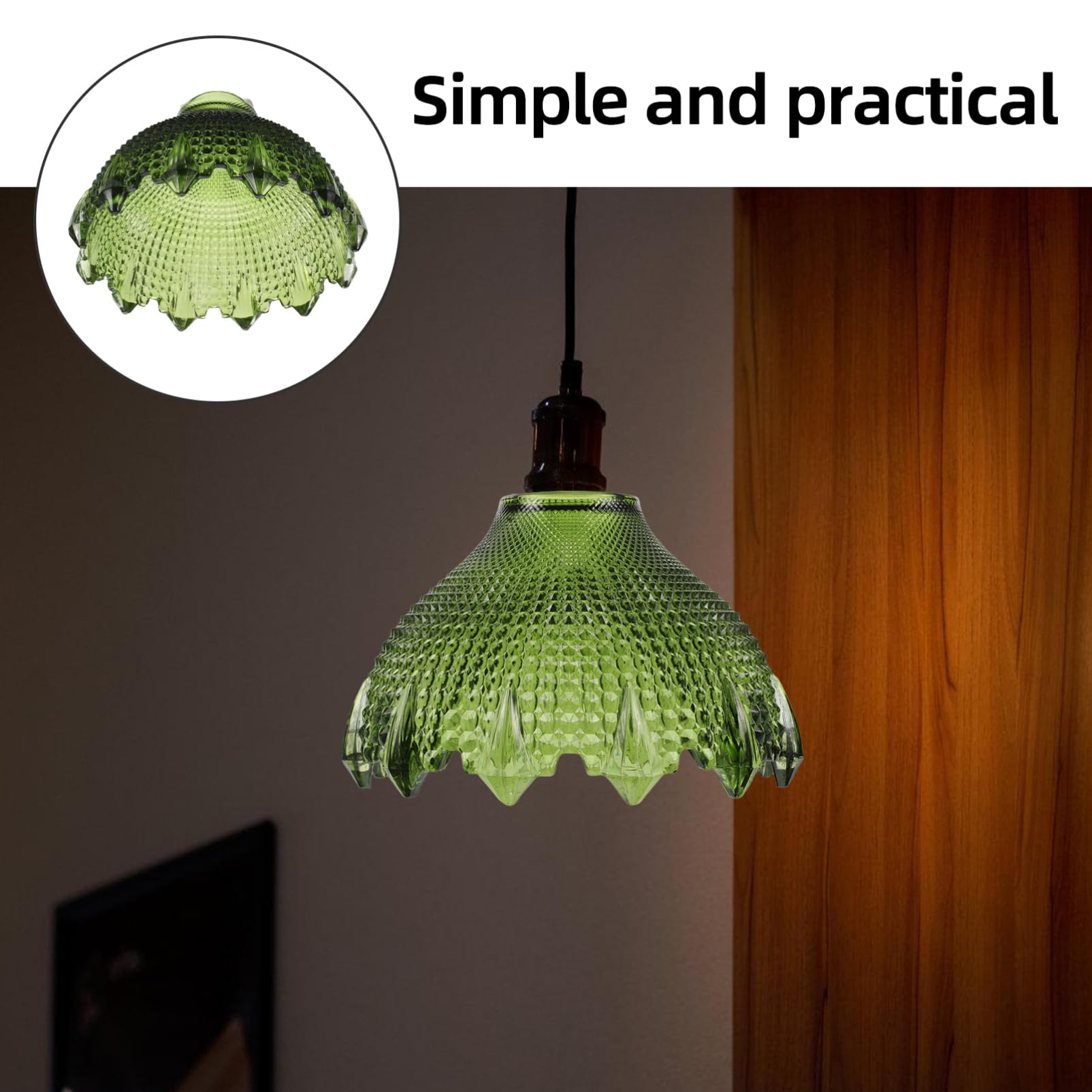Pendelleuchtenschirm aus Glas E27 Grün Weihnachten Feier für Esszimmer