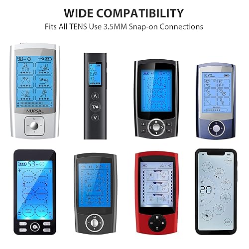 Miniatura 7 de TENS - Paquete de 20 almohadillas de electrodo NURSAL de 0.138 pulgadas para electroterapia reutilización más de 30 veces, compatibles con MEDVICE,