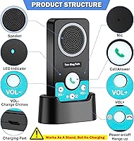 Vista 4 de Intercomunicadores inalámbricos para el hogar, intercomunicador inalámbrico manos libres, largo alcance, 8 niveles de volumen, 4 timbres dúplex