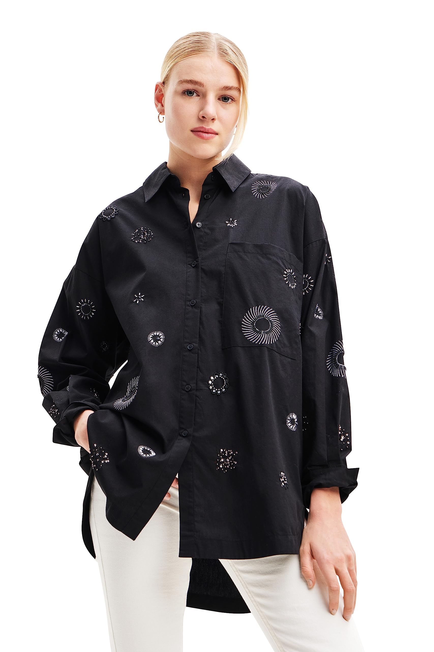 Desigual Women's Cam_Taylor T-Shirt, Black, XL