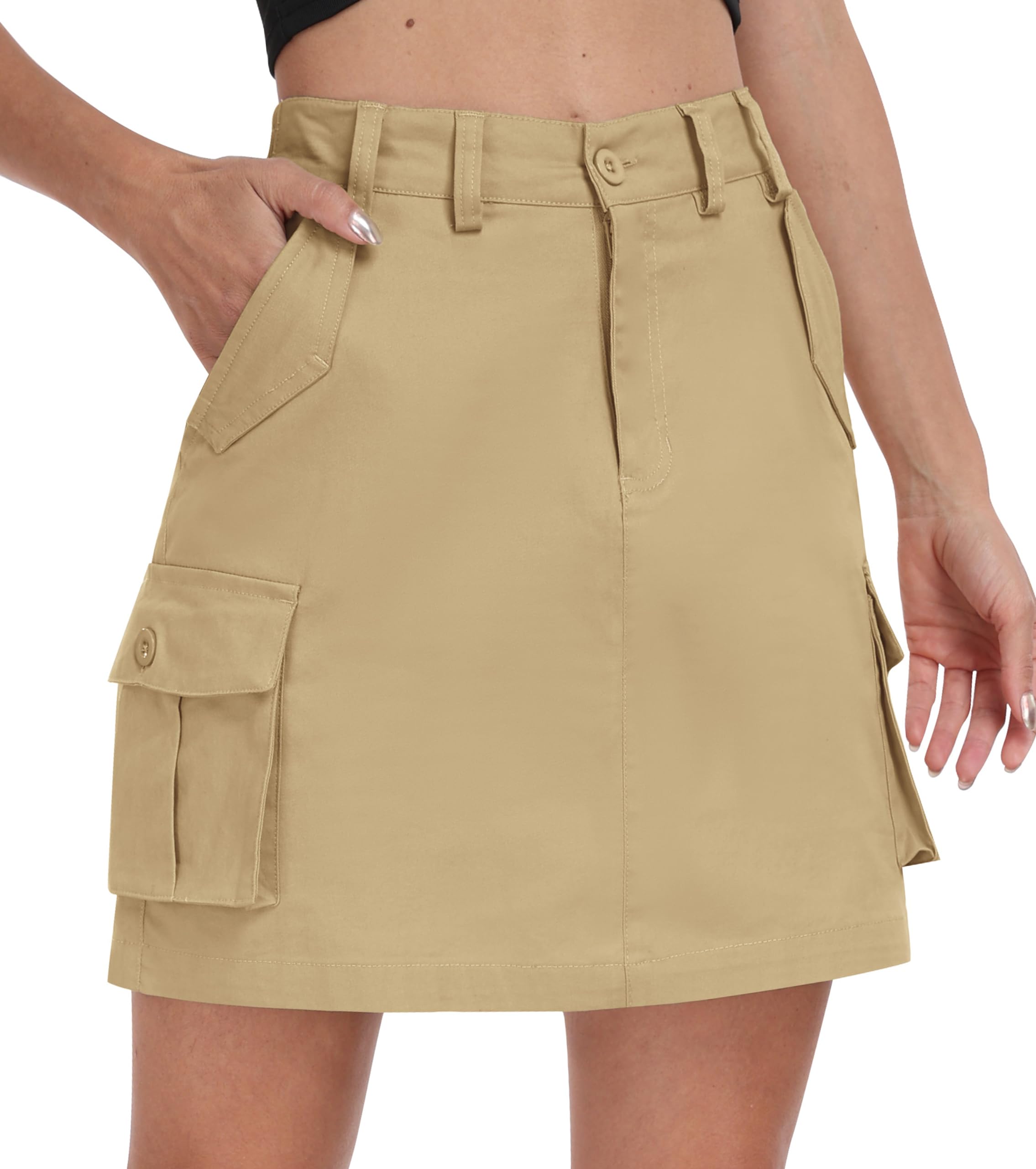 MoFiz Falda Golf Mujer Algodón Faldas Hinking Deportivas Falda Tenis Verano Skirt con Bolsillos