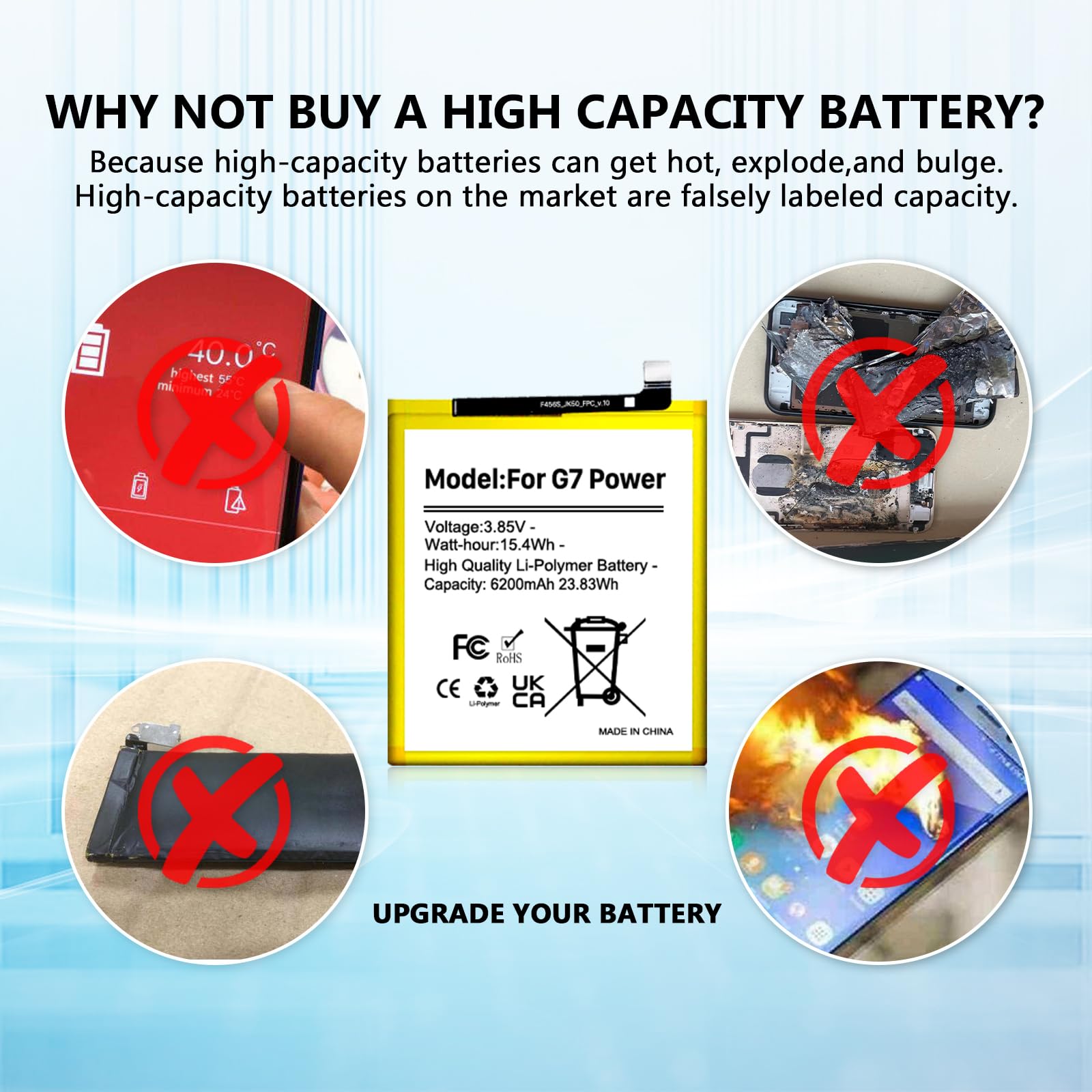 note 50 新品　3G/64 TQTH JK50 Replacement Battery 3.8v 6200mAh (Upgraded) for