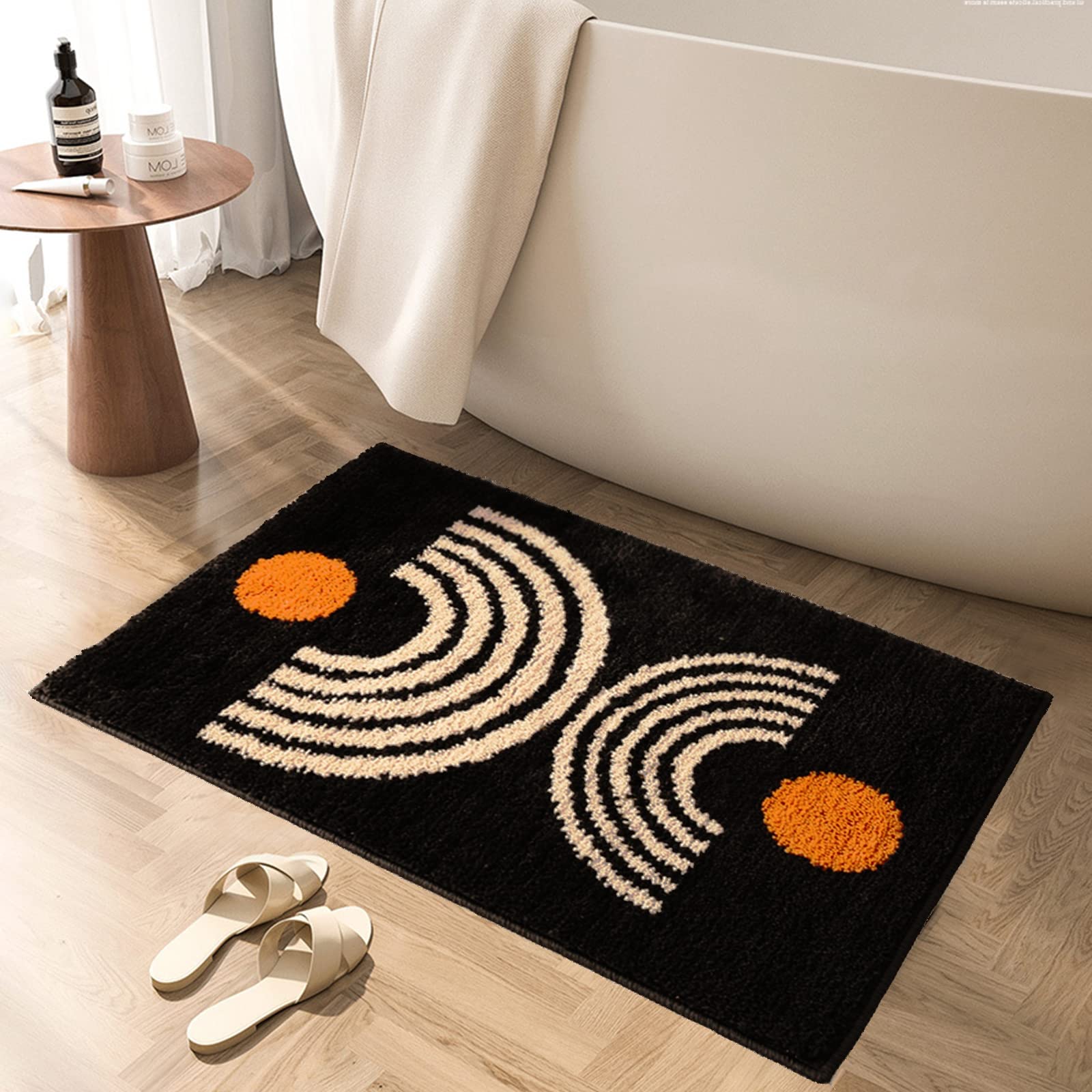 SRXAMZus Boho Bathroom Rugs Non-Slip Bath Mat, Soft Absorbent Microfiber Bath Rugs for Bathroom, Washable Bathroom Mat for Shower Room Washbasin Toilet,16"x24"