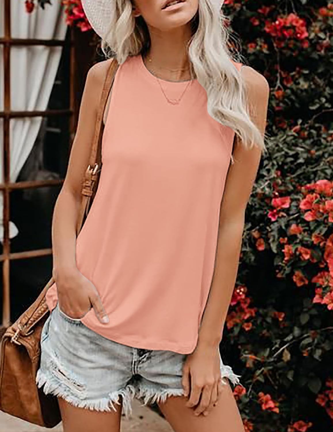 Zeagoo Womens 2026 Tank Tops Casual Crewneck Sleeveless T Shirts Loose Fit Summer Tunic Blouse - Image 2