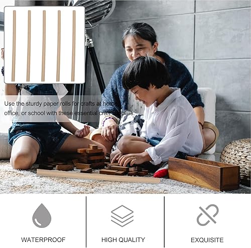 Miniatura 6 de Ipetboom 5 tubos de cartón, rollos de cartón redondos de 26.6 pulgadas de largo hechos a mano para caña de pescar y carrete de toalla para