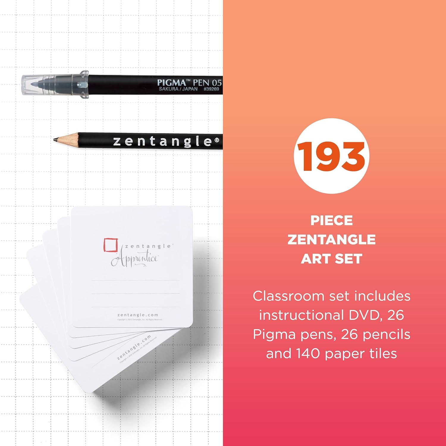 Sakura 50009 Zentangle Apprentice Classroom Pack , White