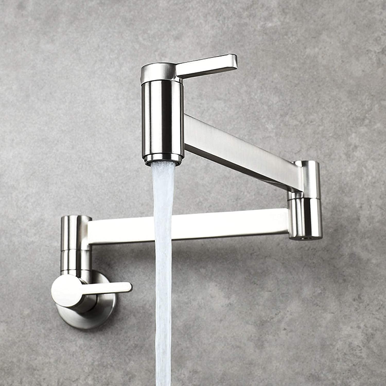 Robinet évier gain de place : mitigeur froid pliable et pivotant nickel pour cuisine