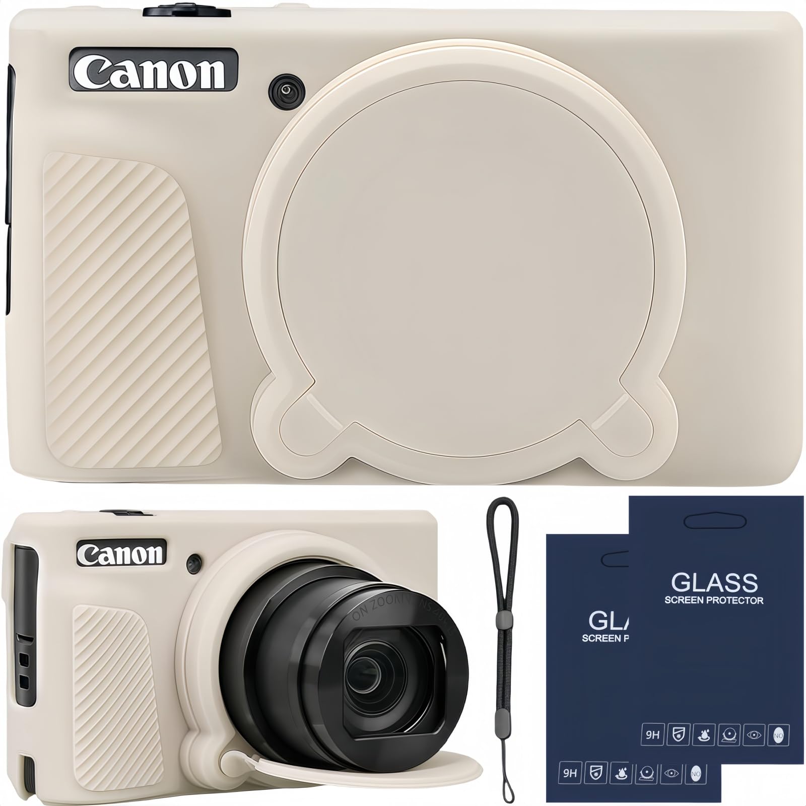 Camera Case for Canon PowerShot SX740/ SX730 Digital Camera, SX740 HS Case | Soft Silicone Protective Case Removable Lens Cover, Comes with 2 Screen