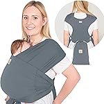 KeaBabies Baby Wrap Carrier Ring Sling - Easy to Wear, Adjustable D-Lite Baby Carrier Newborn to Toddler, Infant Carrying Shirt, Hands Free Bonding, Breathable Fabric Wearing Wrap (Midnight Gray)