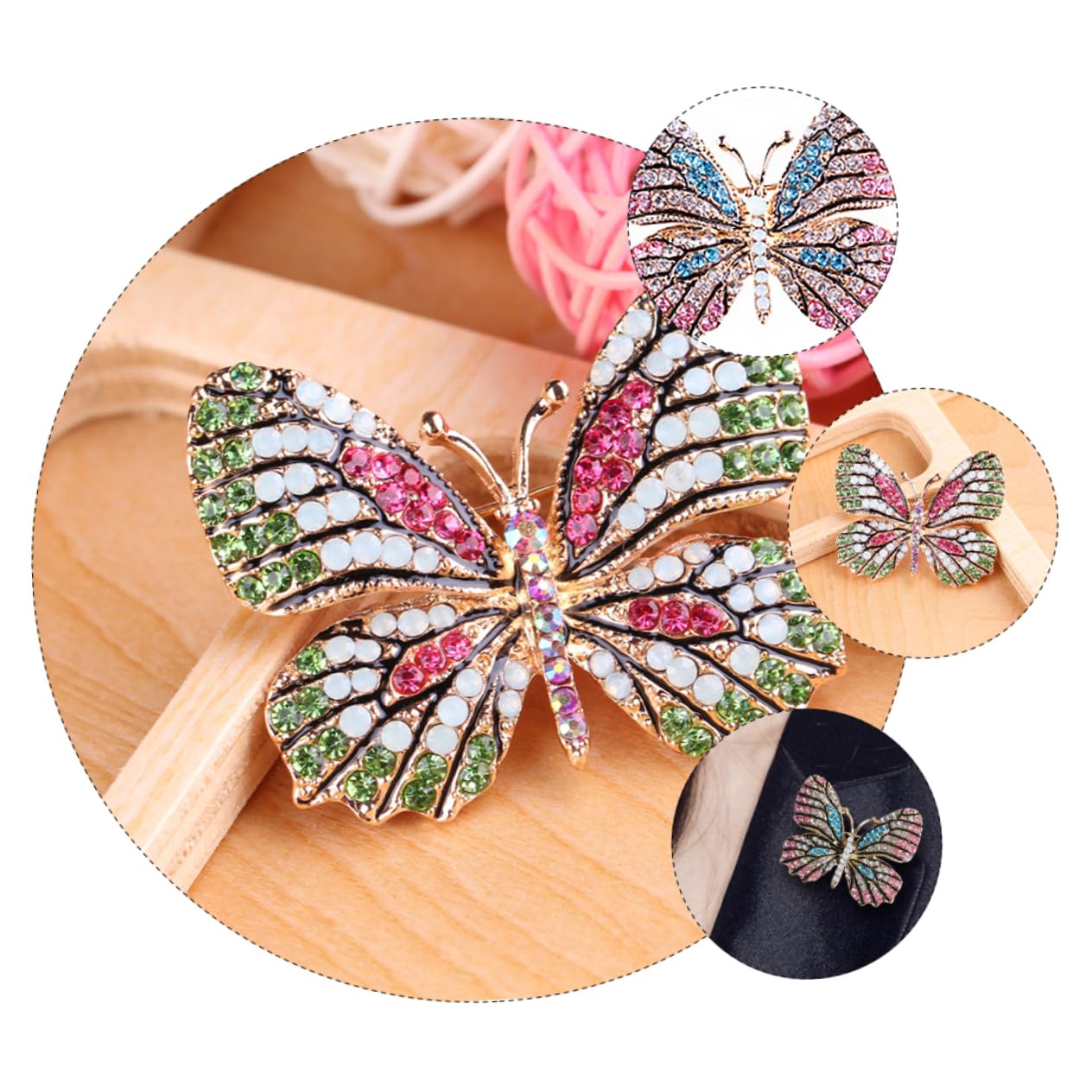 PACKOVE Vergoldete Schmetterlings-tierbrosche Elegante Blusen Für Damen Große Broschen Für Frauen Damenschmuck Trachtenbrosche Bunte Mädchendekoration Hübsche Brustnadel