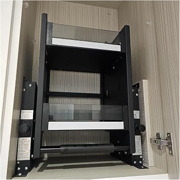 1834 Pull Down Shelf for Kitchen Cabinet Hanging Mount, 2 Tier Pull Down Cabinet Organizer for Bathroom Upper Cabinets, Large Storage Space Pull Out Spice RackL 51cm/20in
