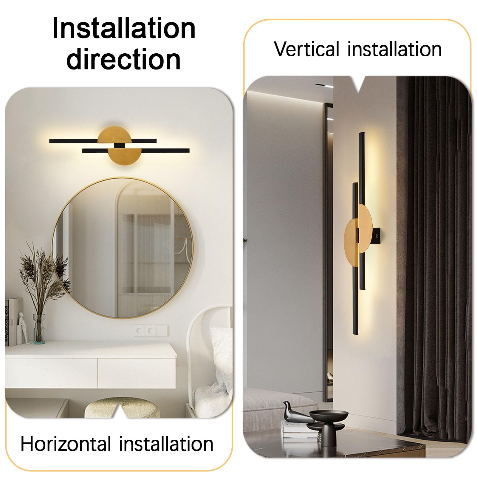 Applique da Parete a LED a Striscia Lunga, Lampada da Parete Minimalista, apparecchio di Illuminazione da Parete Moderno, Luce lineare da Parete per Interni, per Camera da Letto, Comodino
