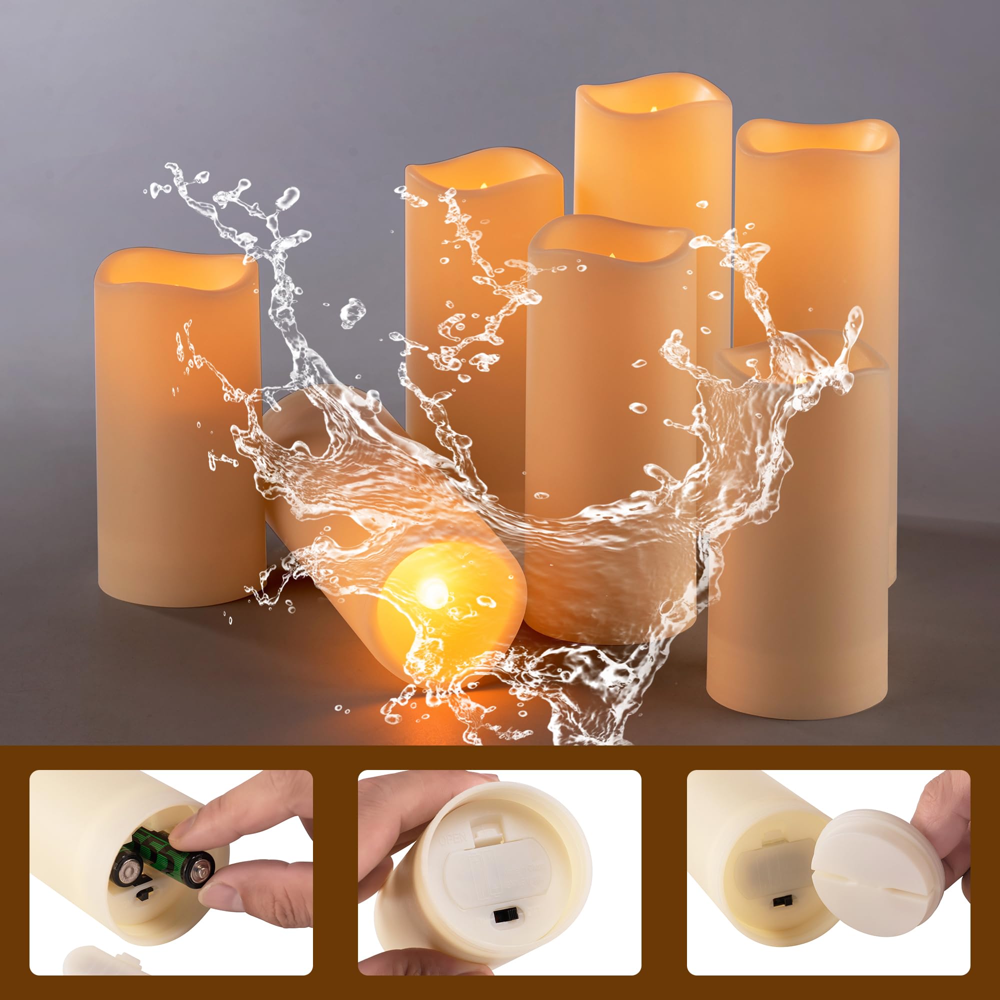 Amazon.com: Pandaing 120 Pack Waterproof Outdoor Flameless Candles