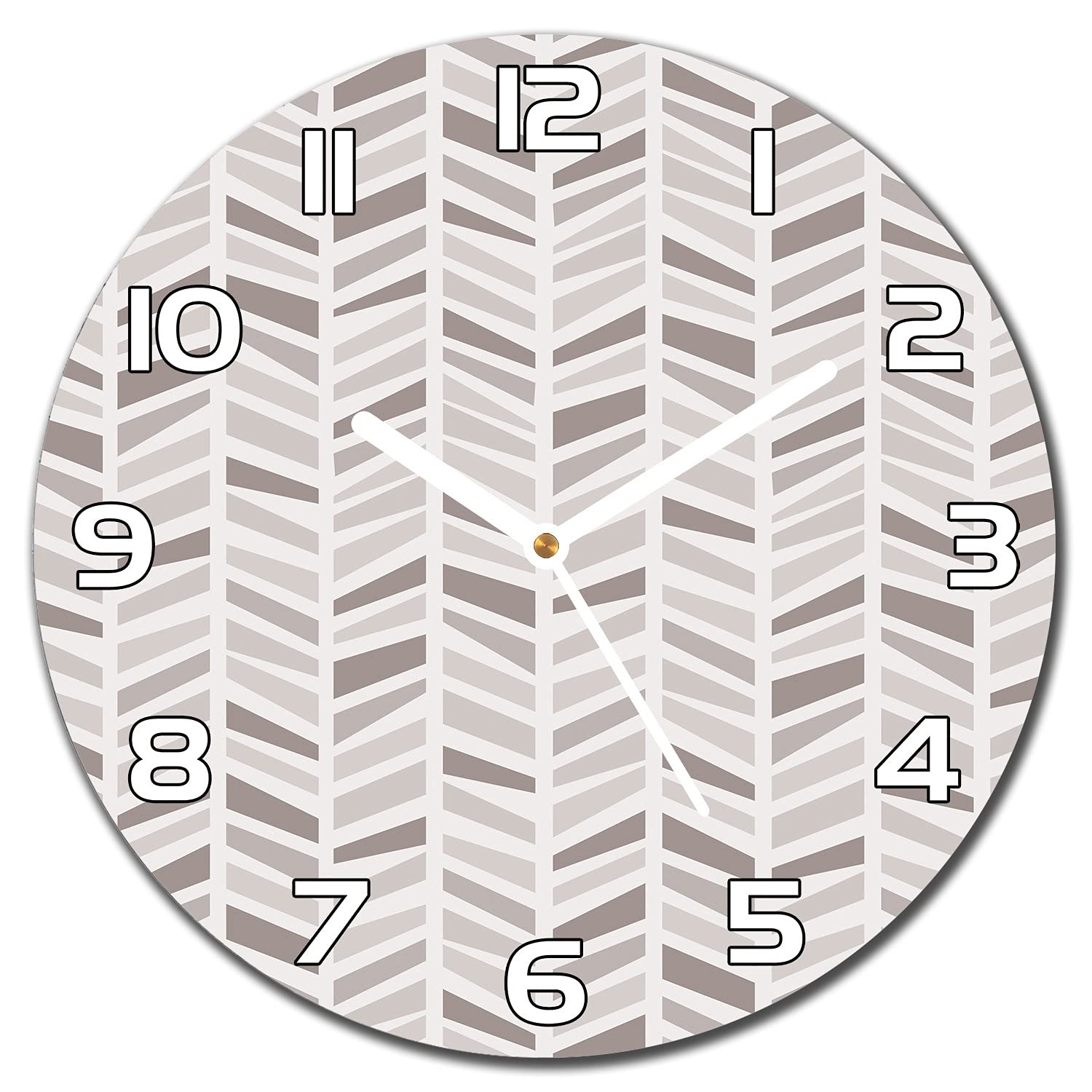 Horloge murale en verre de sécurité 30 cm imprimé géométrique luxe