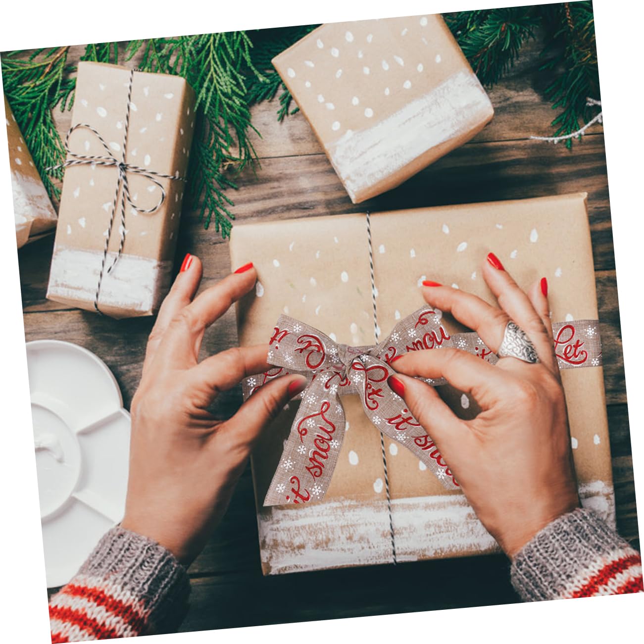 SHINEOFI 9stücke Weihnachtsgeschenkband Einzigartige Dekobänder Mit Weihnachtsmotiven Hochwertige Langlebige Und Hautfreundliche Verpackungsbänder Für Und Bastelprojekte