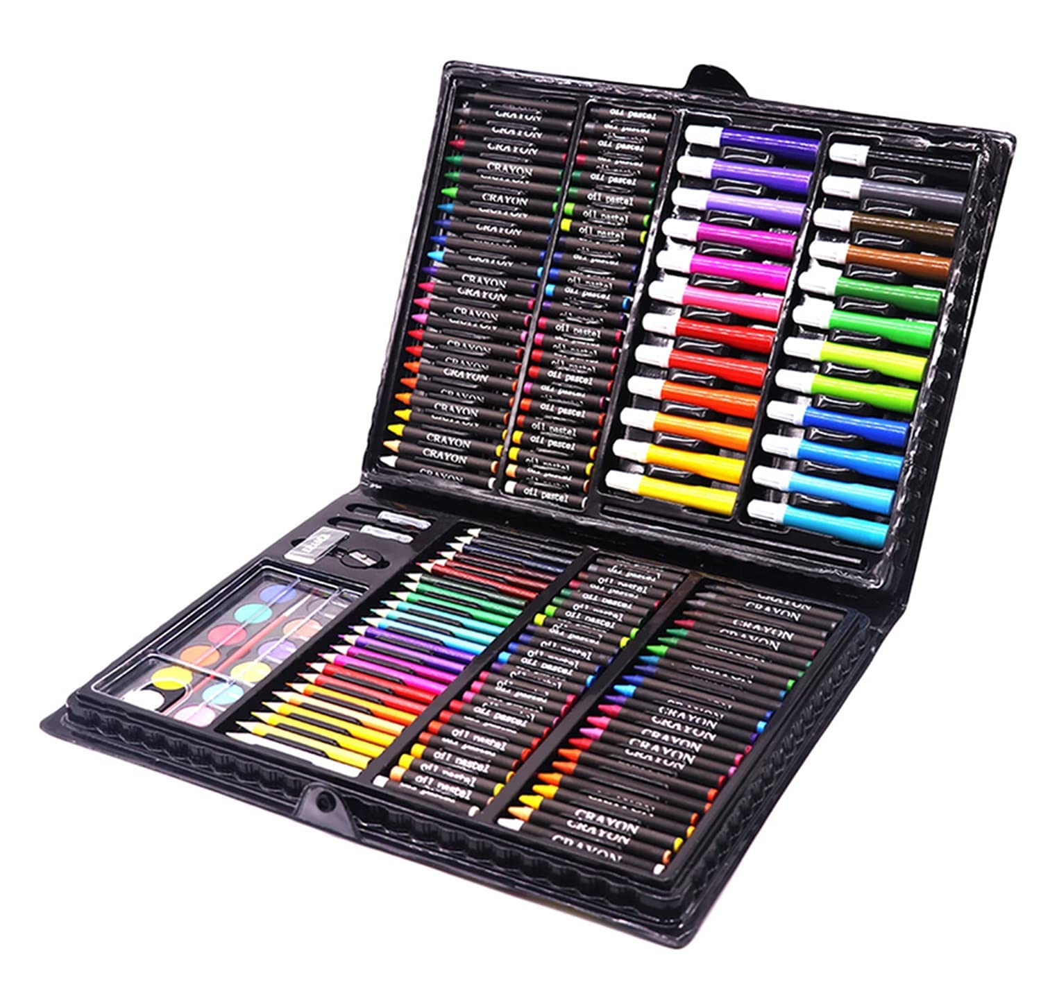 SKEIDO 168pcs Drawing Pen Art Set Kit Painting Sketching Color Pencils Crayon Oil Pastel Water Color Glue with Case for Children Kids