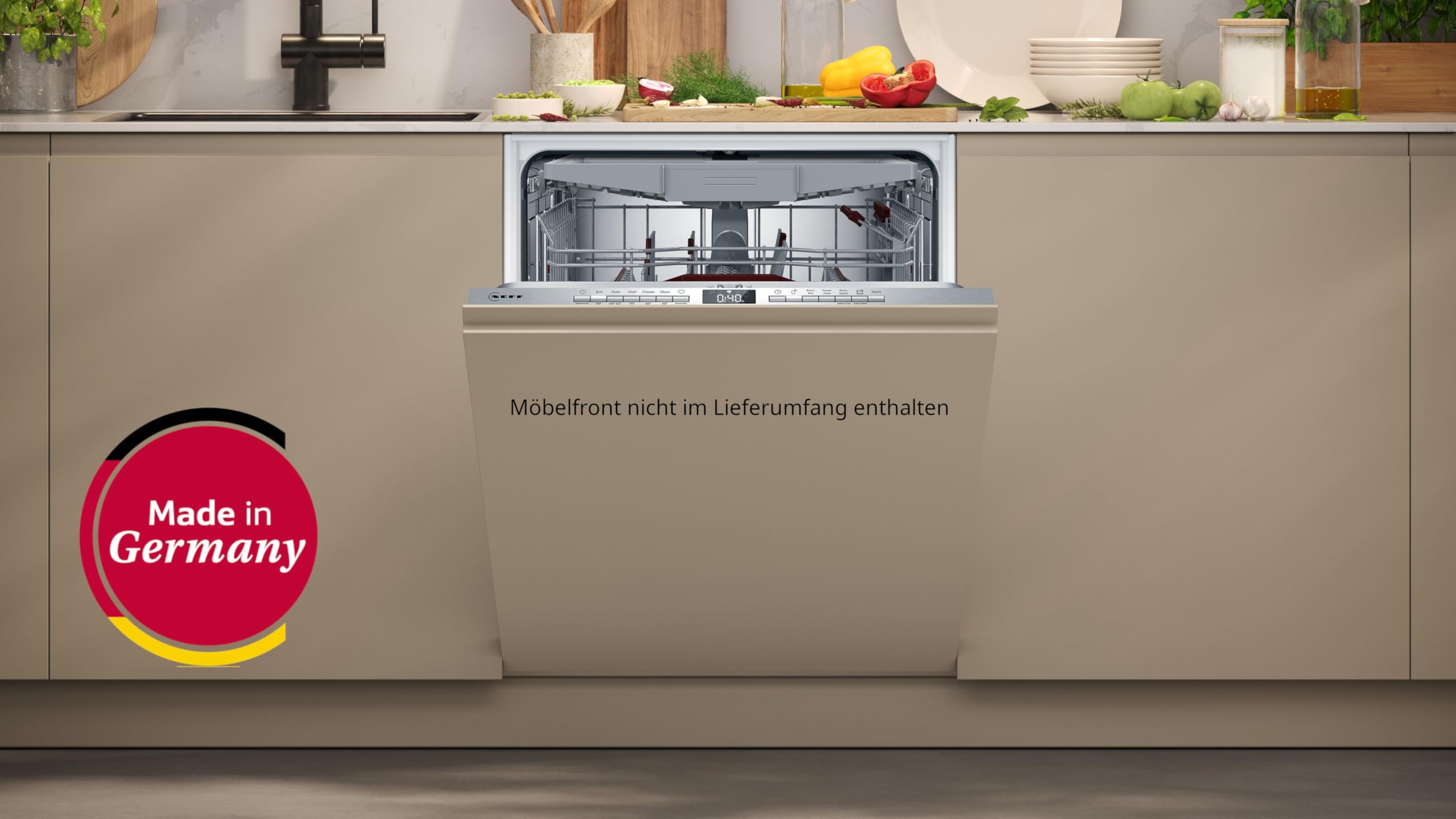 NEFF S155ECX15E N 50 Smarter Geschirrspüler Vollintegriert 60 cm Spülmaschine Made in Germany Besteckschublade Open Dry Chef 70°C