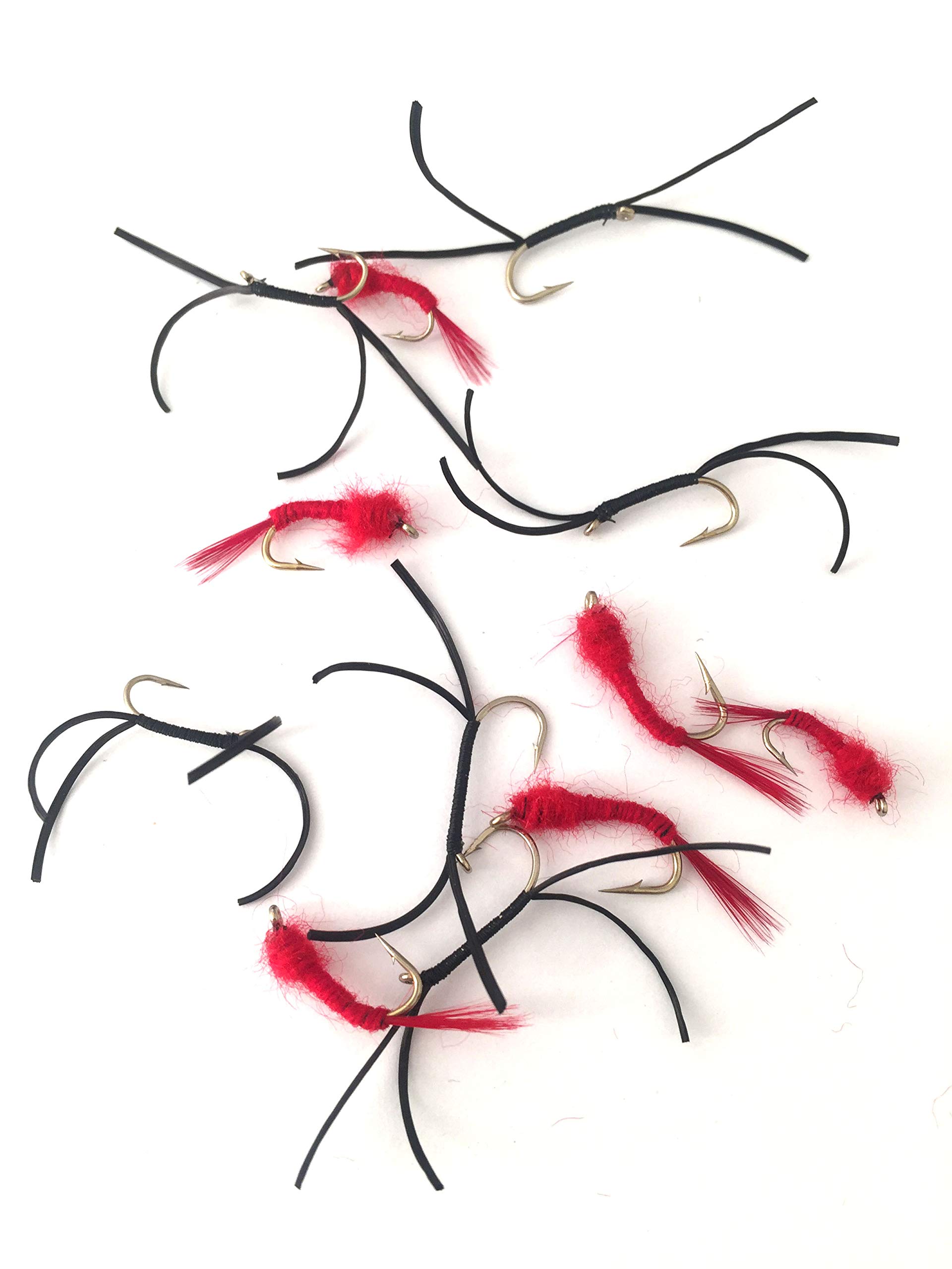 BestCity Tackle Fly Fishing Flexifloss Bloodworm Tailed 12 PACK- Trout Chub SIZE 10-14 PACK #170