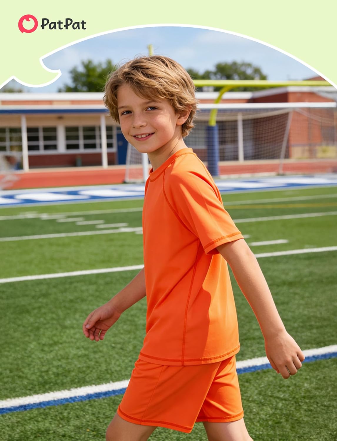 PATPAT Boys Summer Outfits 6-14 Years Quick Dry Moisture Wicking Shirts and Stretch Shorts with Pockets 2 Piece Outfits - Image 3
