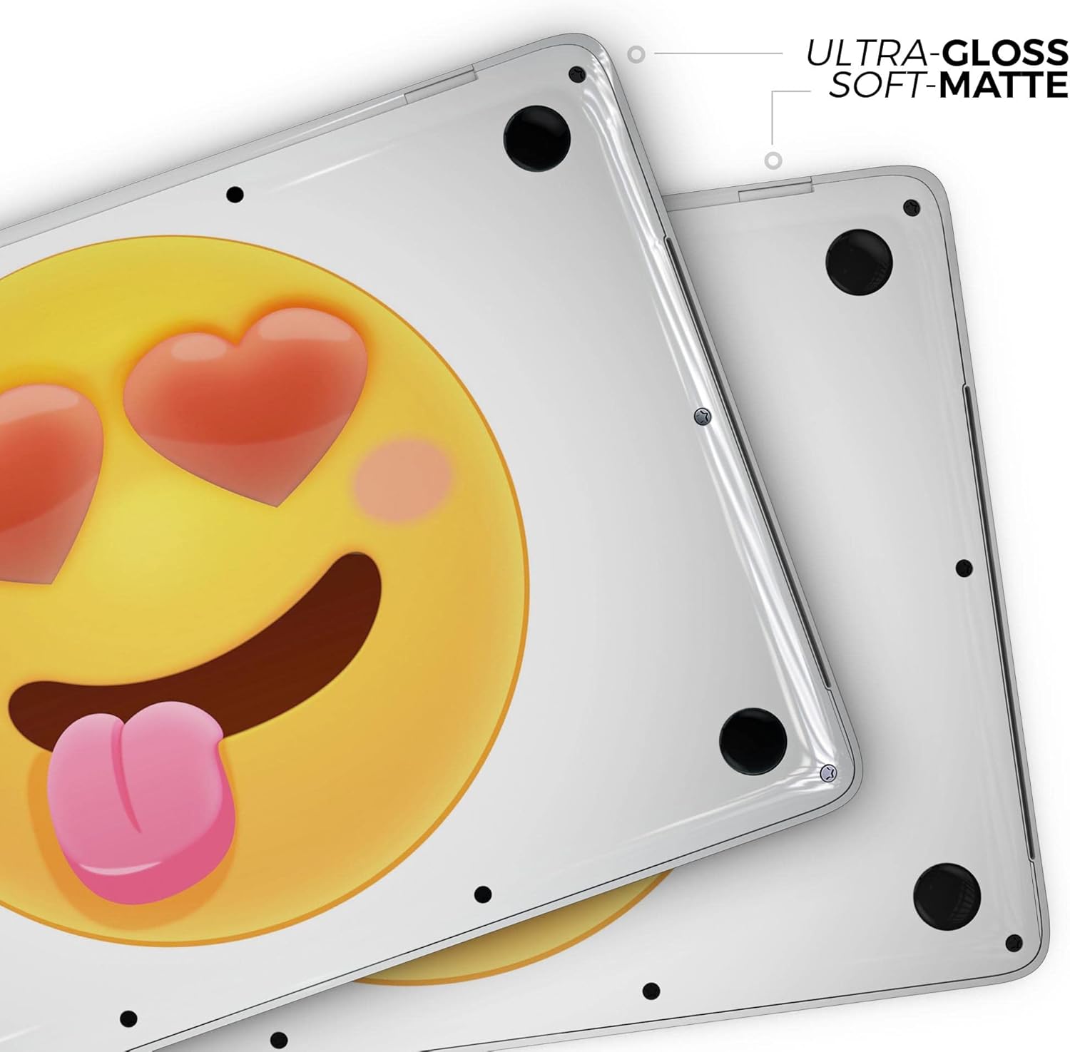 DesignSkinz - Heart Eyes V2 Friendly Emoticons - Full-Body Wrap Protective Decal Skin Kit Compatible with MacBook 16" Pro M1 (A2485)