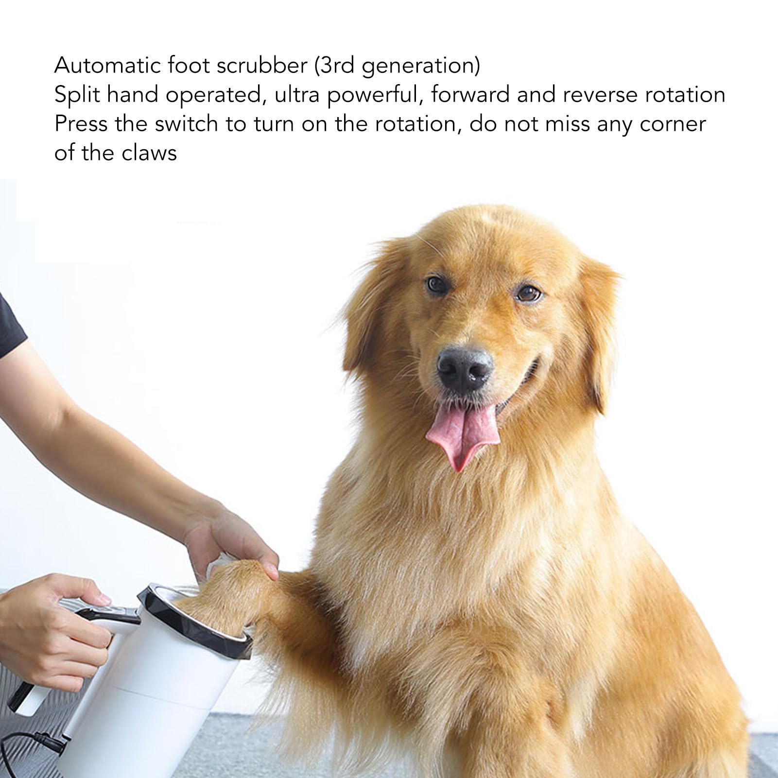 Generic Limpiador Automático de Patas de, Cerdas de Silicona Suaves y Eficientes, Funcionamiento Potente para Dueños de Mascotas en Movimiento (blanco negro)