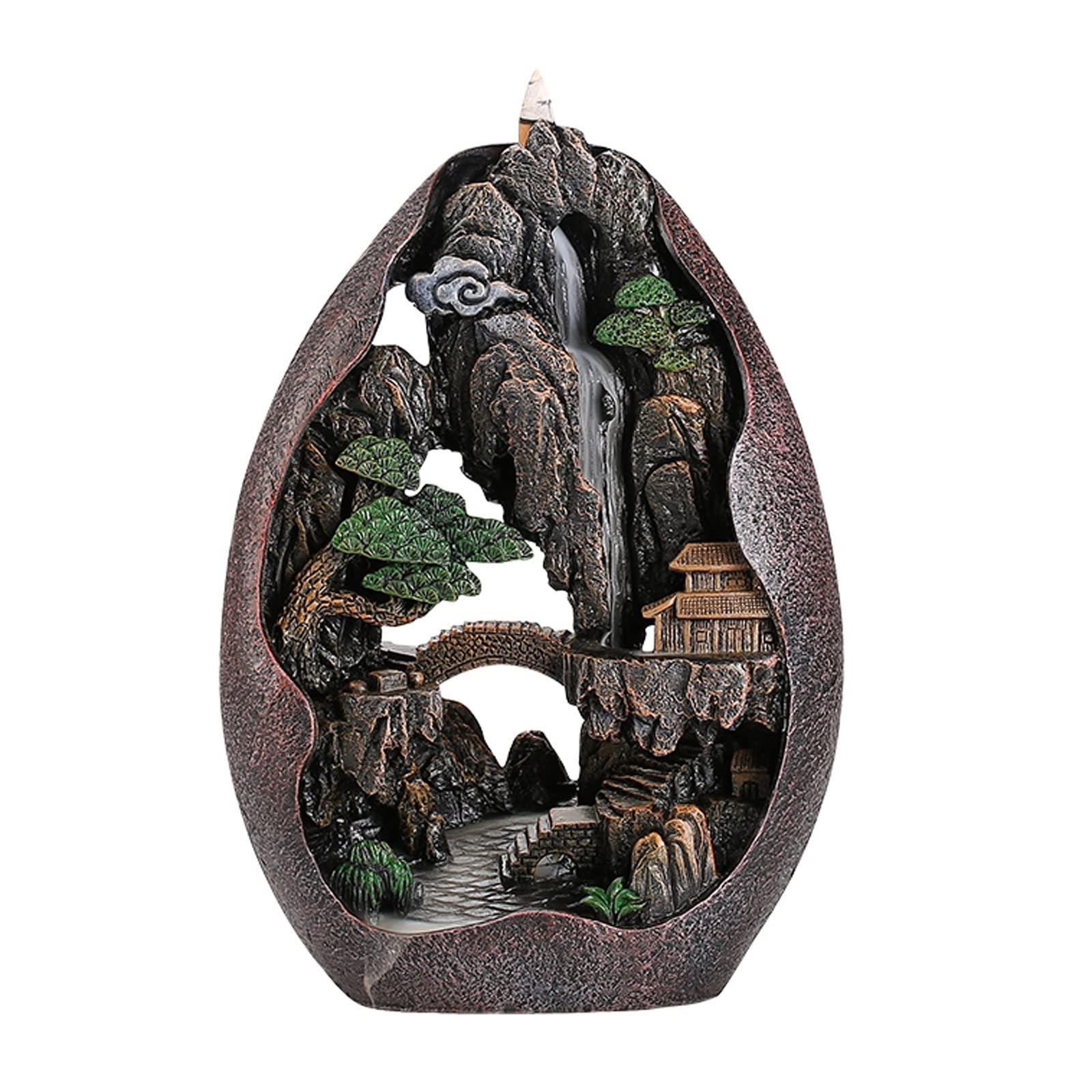 Basxdrfxz A Incense Holder Base Backflow Incense Burner Indoor Stand Landscape Smoke Waterfall Home Decoration